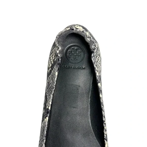 Tory Burch Tri Color Python Embossed Leather Minnie Flats Size 8.5 Animal Print - Picture 6 of 16